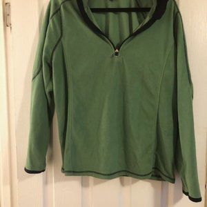 Eddie Bauer women's fleece pullover jacket, 1/4" zipper, Used, green great shape